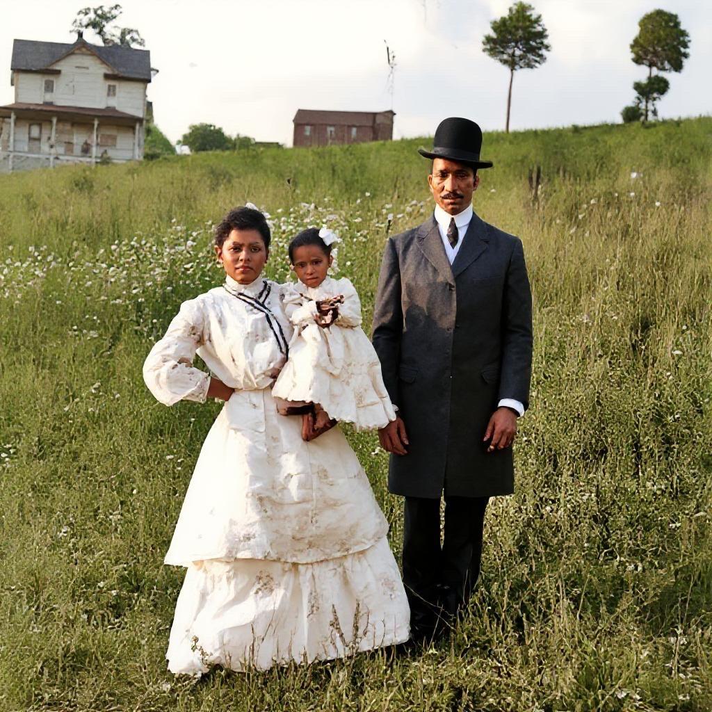 Colorized old portrait after